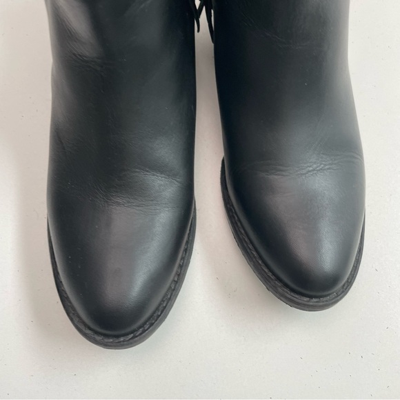 Harley Davidson Boots Amory Heeled Leather Ankle Fringe Buckle Braided Black - Picture 12 of 16